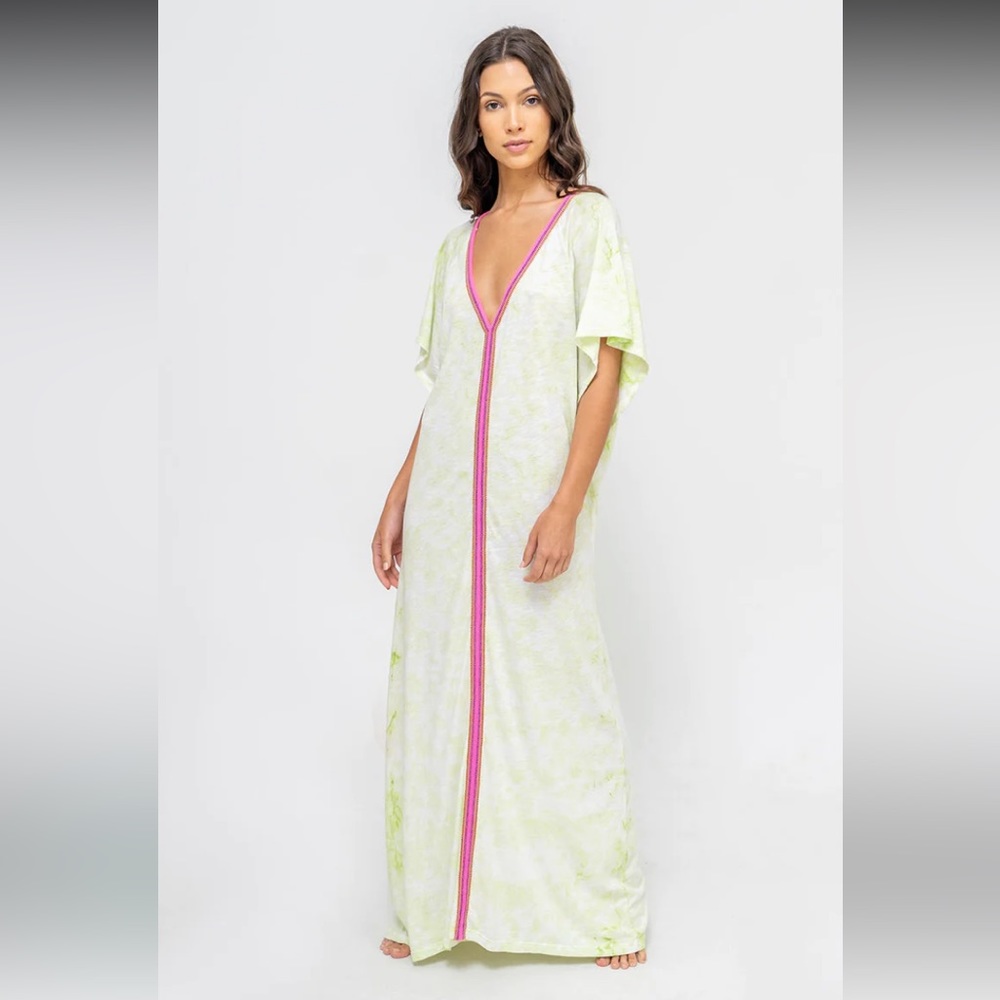 PITUSA - TIE DYE INCA ABAYA, GREEN